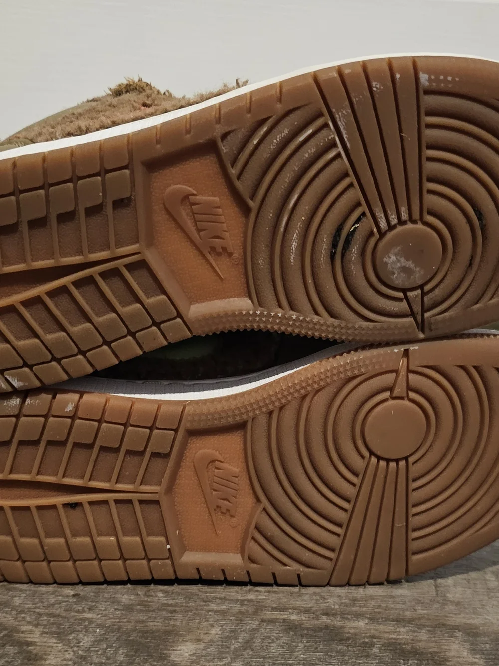 Kids Brown Shearling Sneakers with Blue & Pink Swoosh - Nike